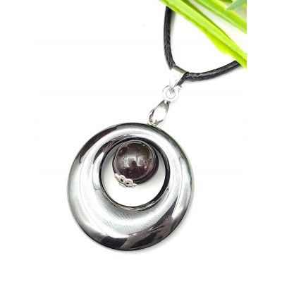 Подвеска из гематита и граната