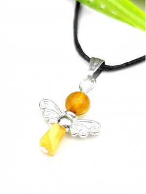 Подвеска Ангел из королевского и коньячного янтаря