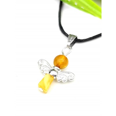 Подвеска Ангел из королевского и коньячного янтаря
