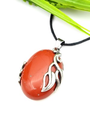 Подвеска посеребренная из яшмы