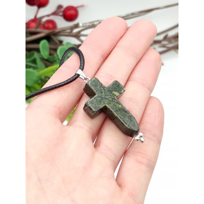Подвеска Крестик из змеевика