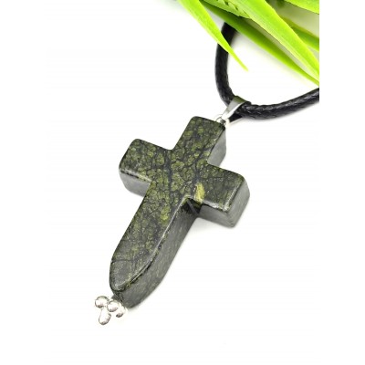 Подвеска Крестик из змеевика