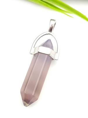 Подвеска (маятник) из бежево-серого агата