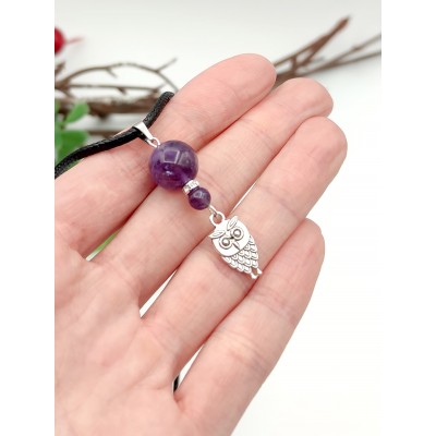 Подвеска Сова с аметистом