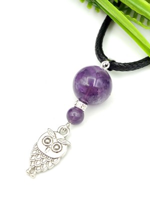 Подвеска Сова с аметистом