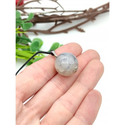 Подвеска с серым агатом "Вены дракона"