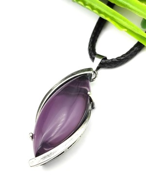 Подвеска посеребренная с синтетическим аметистом