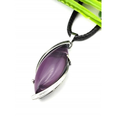Подвеска посеребренная с синтетическим аметистом