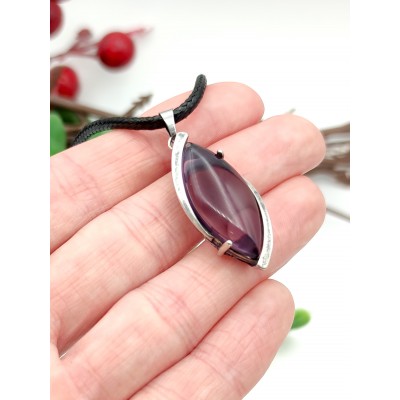 Подвеска посеребренная с синтетическим аметистом