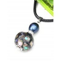 Подвеска с халиотисом и синим жемчугом