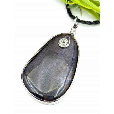 Подвеска с коричнево-фиолетовым агатом