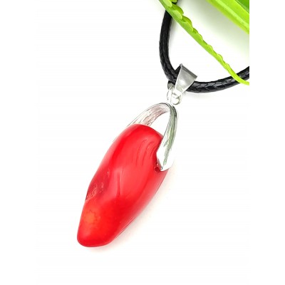 Подвеска с красным кораллом (серебро)