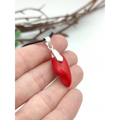 Подвеска с красным кораллом (серебро)