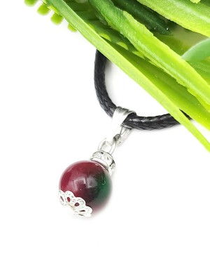 Подвеска с малиново-зеленым агатом