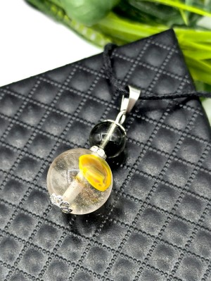 Подвеска с раухтопазом и кварцем (синтетическим)