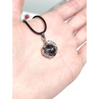 Подвеска с черным (синим) жемчугом Барокко