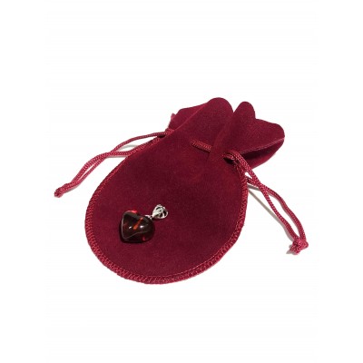 Подвеска сердечко из коньячного янтаря