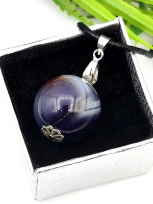 Подвеска шарик из фиолетового агата