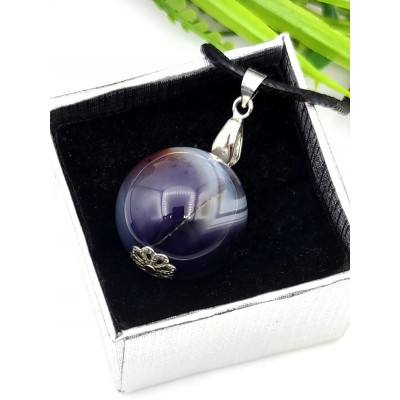 Подвеска шарик из фиолетового агата