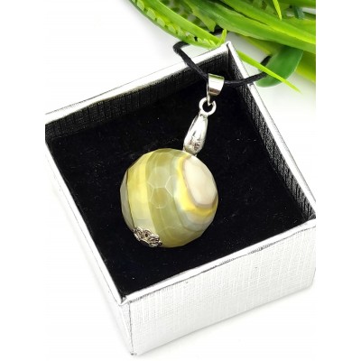 Подвеска шарик из жёлтого агата