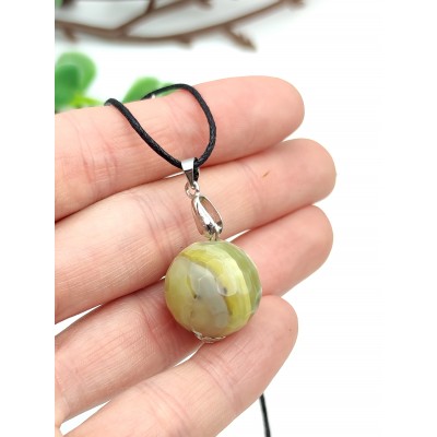 Подвеска шарик из жёлтого агата