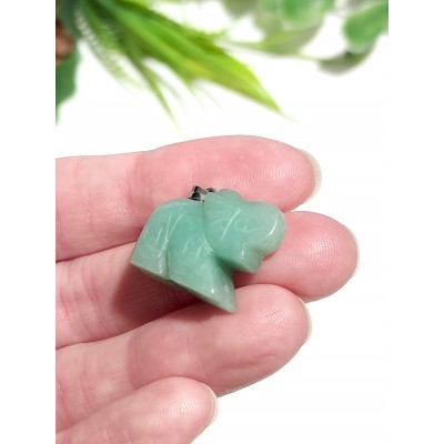 Подвеска слон из зеленого авантюрина