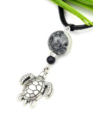 Подвеска черепаха с агатом Рыбий глаз