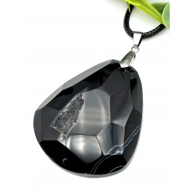 Подвеска жеода черного агата