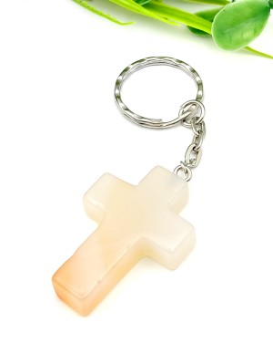 Брелок крестик из сердолика Брелок крестик из сердолика