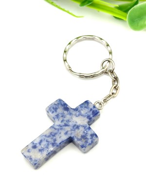Брелок крестик из содалита