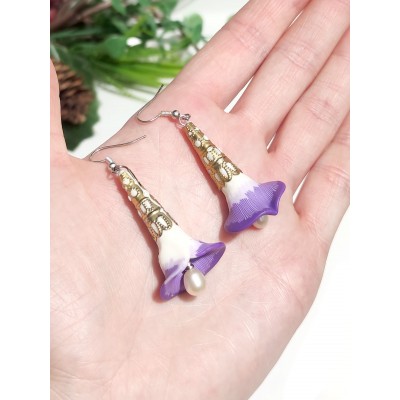 Серьги Колокольчики с жемчугом