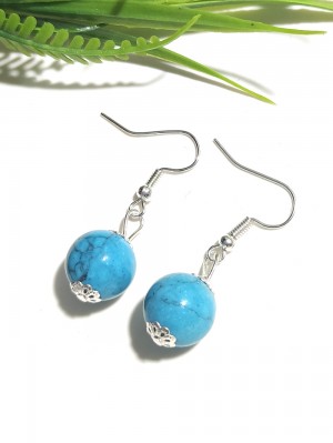 Серьги c говлитом (стилизация под бирюзу)