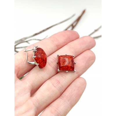 Серьги из бернита (сплав смол и янтаря)