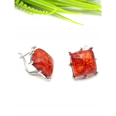 Серьги из бернита (сплав смол и янтаря)