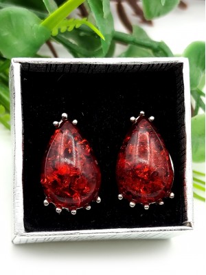Серьги из бернита (сплав смол и янтаря)
