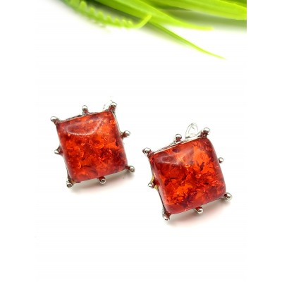 Серьги из бернита (сплав смол и янтаря)