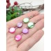 Серьги из розового, фиолетового и зеленого перламутра