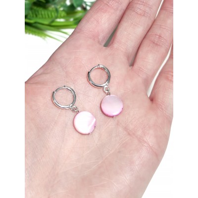 Серьги из розового перламутра