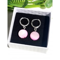 Серьги из розового перламутра