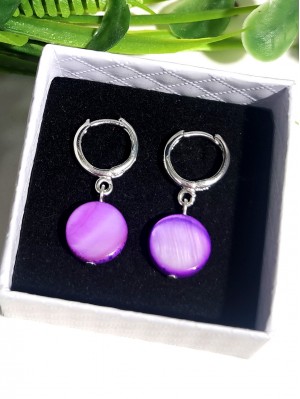 Серьги из сиреневого перламутра