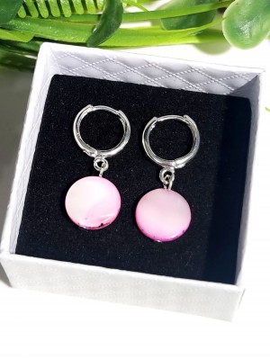 Серьги из розового перламутра