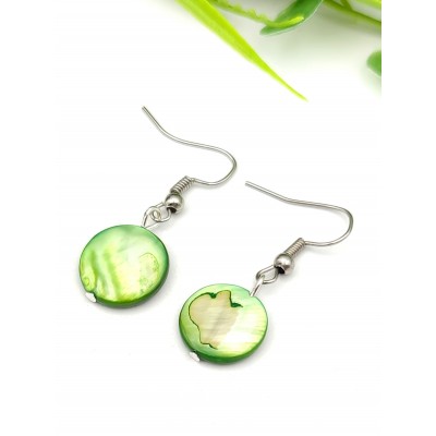 Серьги из зеленого перламутра