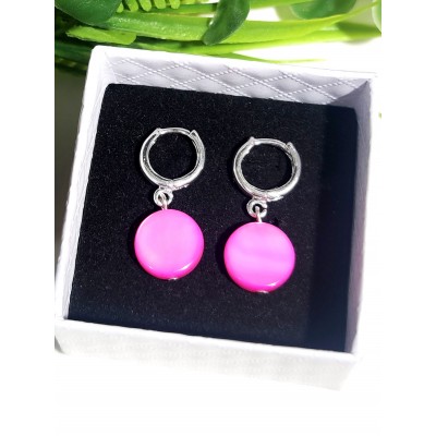 Серьги из розового перламутра