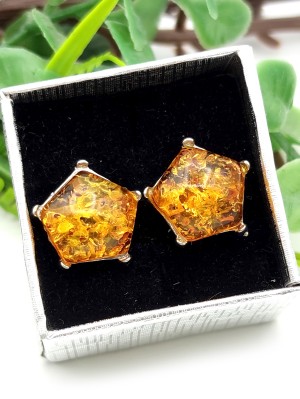 Серьги из желтого бернита (сплав смол и янтаря)