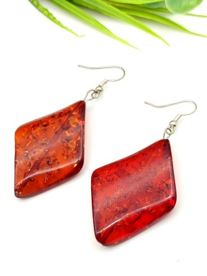 Серьги крупные из бернита (сплав смол и янтаря)