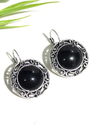 Серьги с черным агатом