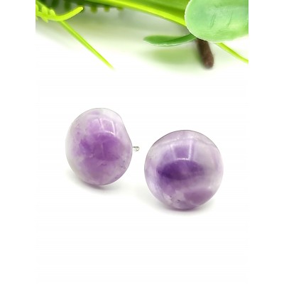 Серьги посеребренные с аметистом