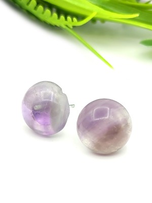 Серьги посеребренные с аметистом