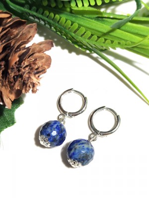 Серьги с гранёным лазуритом