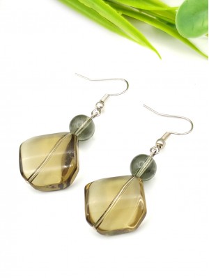 Серьги с раухтопазом (дымчатым кварцем)